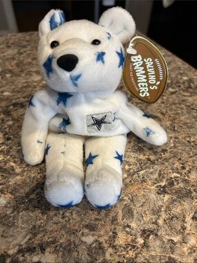 Dallas Cowboys Star Plush Bear - White with Blue Stars Troy Aikman #8